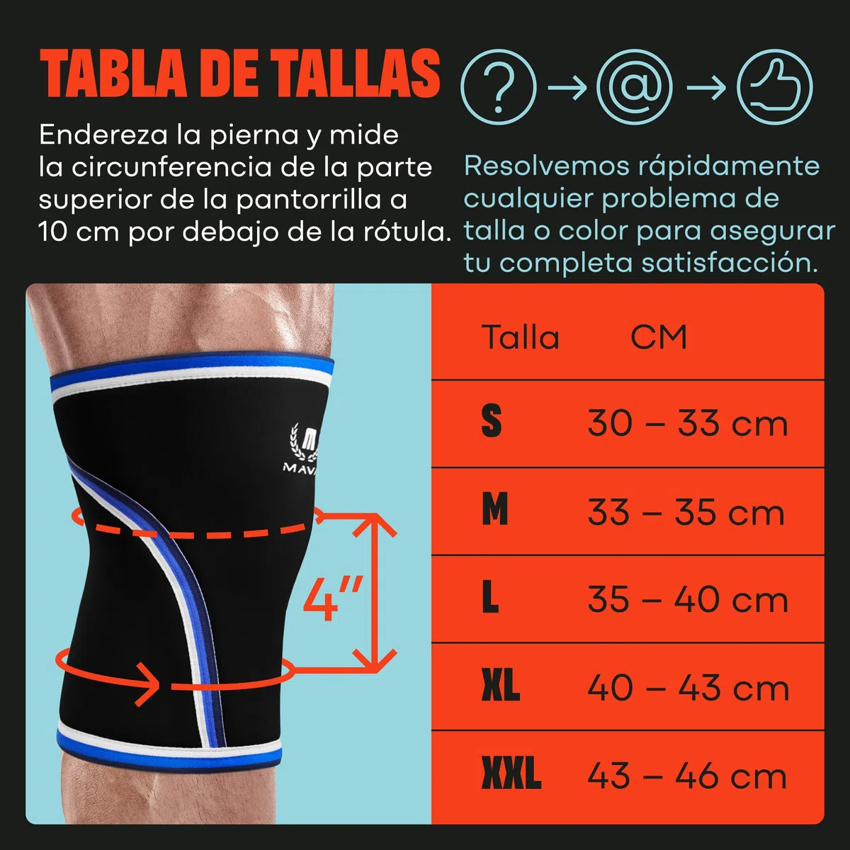 Mava Sports Rodilleras deportivas de neopreno, 7 mm, para entrenamiento, halterofilia, sentadillas, musculación, fitness, soporte de rodilla, Unisex, Negro S