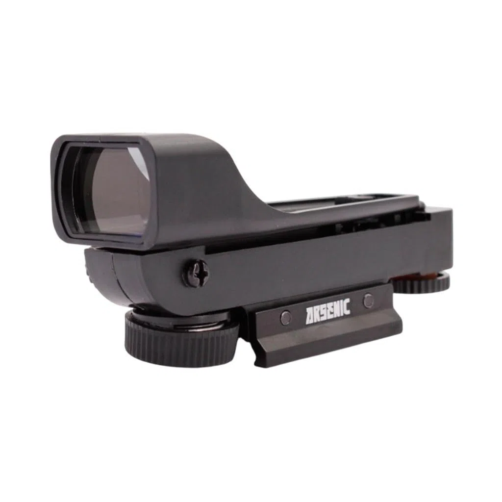 Arsenic Visor Red Dot Argon AS1556, Perfil Bajo, Negro, Retícula Roja, Montura Picatinny, 73g, Polímero, sin Punto Rojo, para Airsoft
