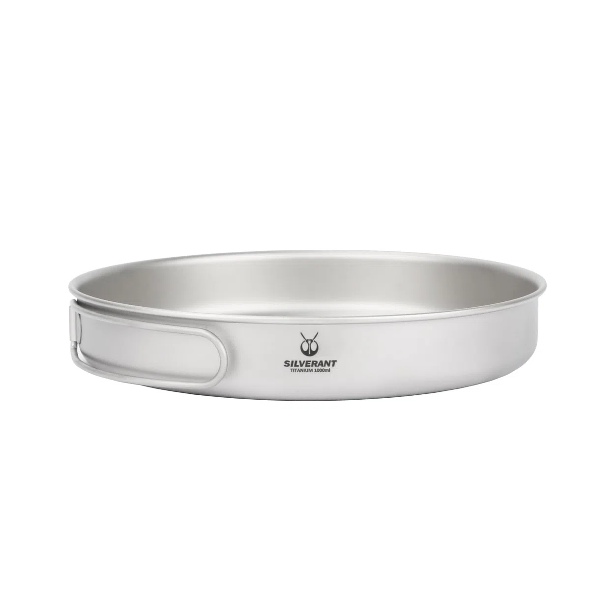 SILVERANT Platos de camping de titanio, vajilla de exterior con asa plegable, utensilios de cocina portátiles para picnic, senderismo y mochilerismo (1000 ml)