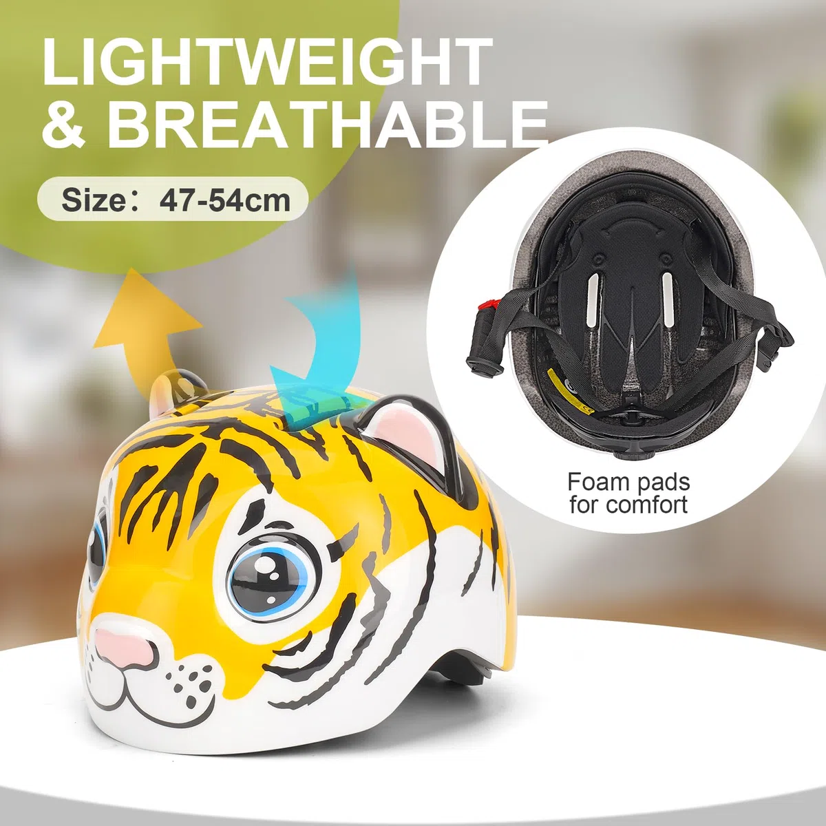 Casco Bicicleta Niño 2-6 Años Ajustable 47-54 cm, Casco Ligero con Ventilación y Forro Extraíble, ABS+EPS para Bici, Patinete y Patines, Multideporte para Niños y Niñas, Regalo Creativo Cumpleaños