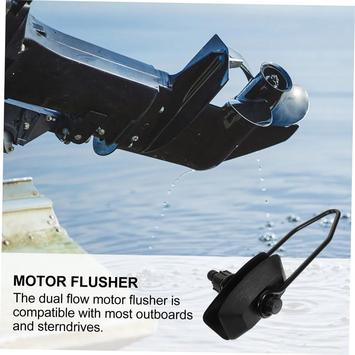 Limpiador de Motor Fueraborda de Acero Inoxidable, de Doble Tubo y Cabeza Cuadrada, para Barco y Yate, Fácil de Usar