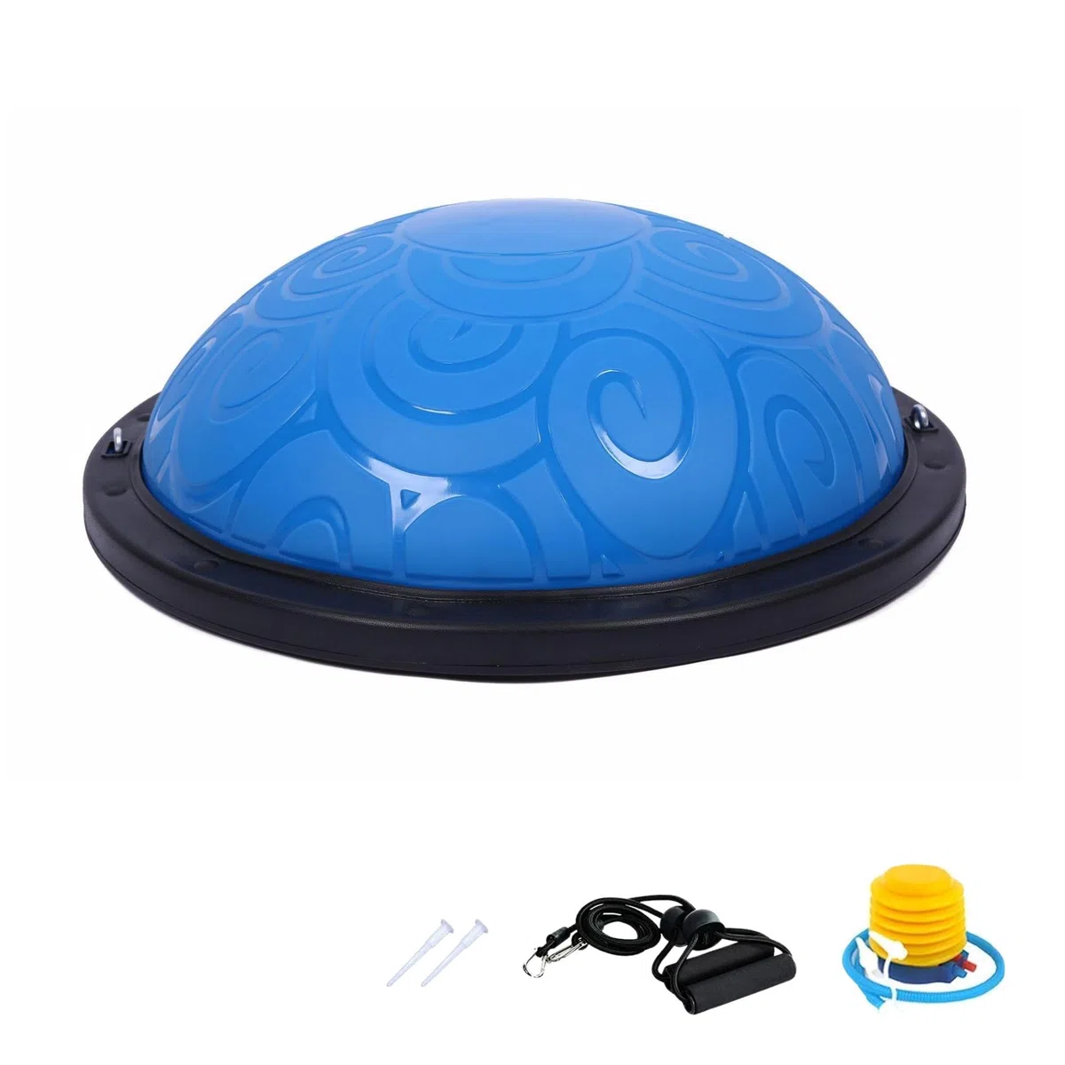 MAGIC SELECT Balón de Entrenamiento de Equilibrio. Pelota Antideslizante para Fitness, Yoga, Pilates, Entrenamiento de Fuerza con Bandas de Resistencia. Pelota Semiesfera para Deporte en el Hogar.