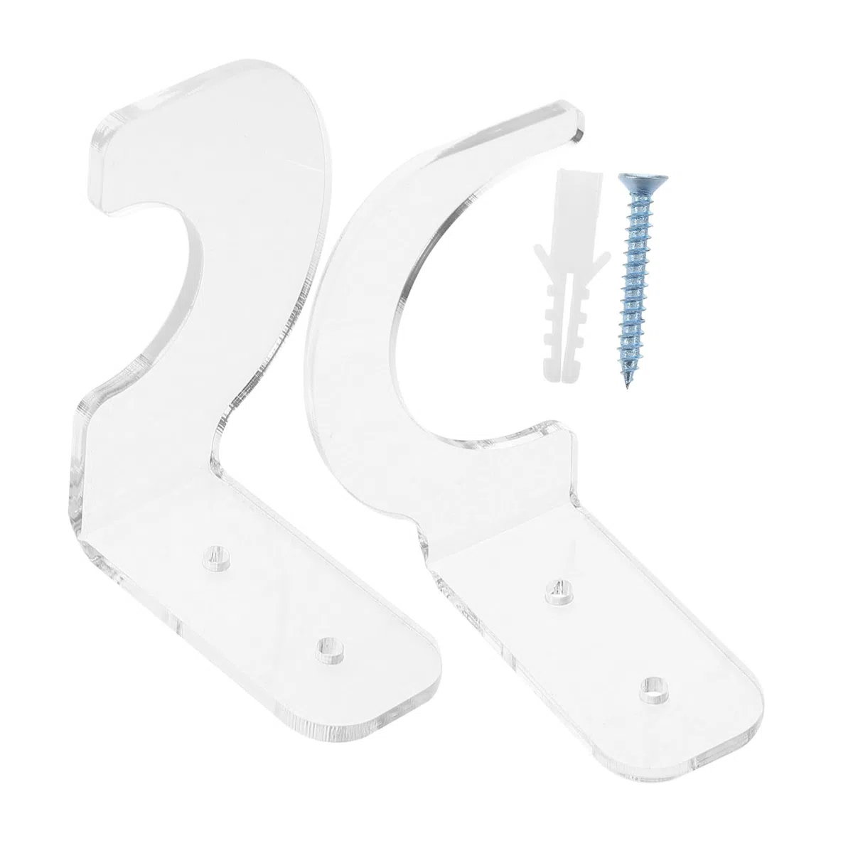 LIOOBO Soporte de Pared para Bates de Béisbol y Tenis, Acrílico Transparente, Diseño Ahorra Espacio, 2 Pares, Adecuado para Casa y Escuela