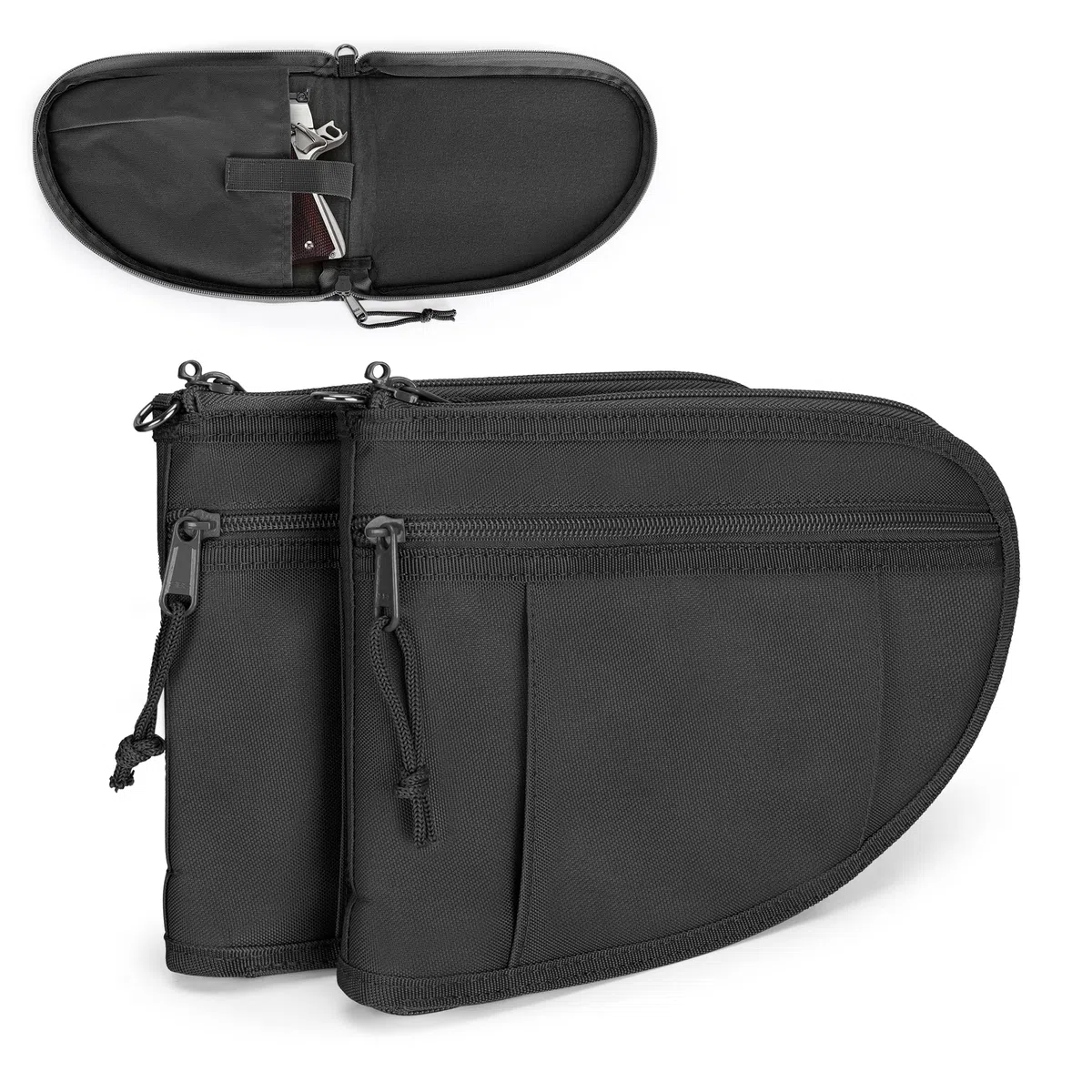 GOBUROS Estuches Acolchados para Pistola con Cremallera bloqueable, Bolsa para Pistola con Forro de Terciopelo Grueso (2 Paquetes)