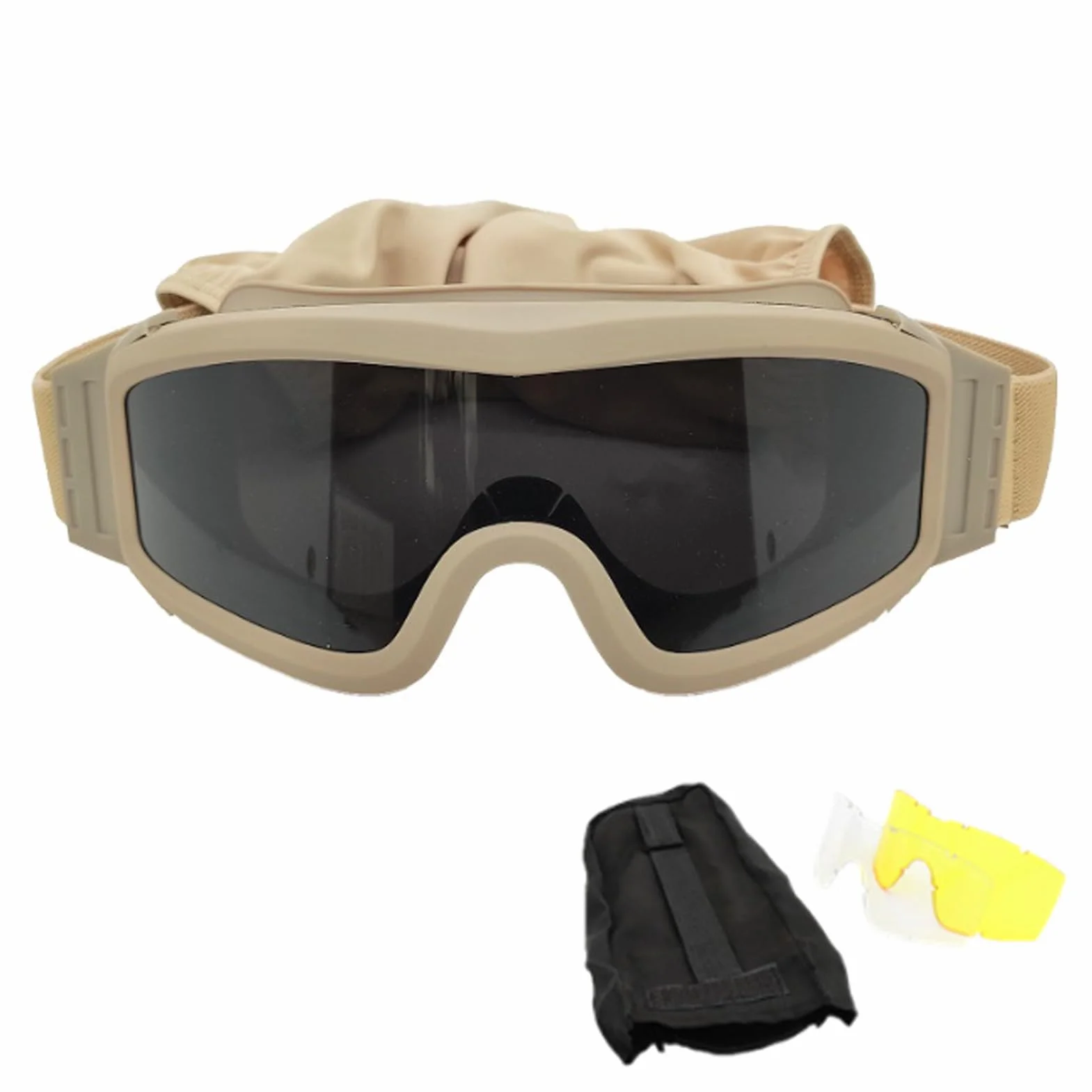 RiToEasysports Desert Locust Goggles, Khaki Desert Locust Gafas a Prueba de Viento a Prueba de para Motocicletas Al Aire Airsoft Goggles con 2 Lentes para Hombres, Mujeres y Adultos