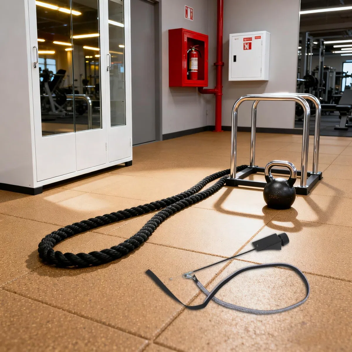 Supvox Banda de freno de repuesto para bicicleta estática con botón giratorio – Correa de resistencia universal de 110 cm con cable regulador de 41 cm – silencioso y resistente al desgaste para