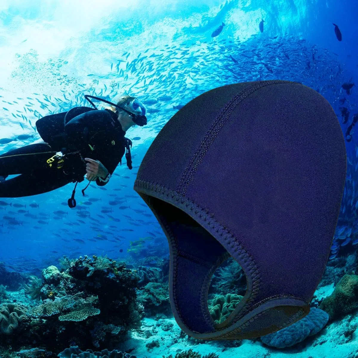 Cubierta para Cabeza de Buceo, Gorro de Surf, Gorro de Neopreno de 3mm, Gorro de Surf, Casco para Deportes Acuáticos, Rafting, Kayak, Piragüismo