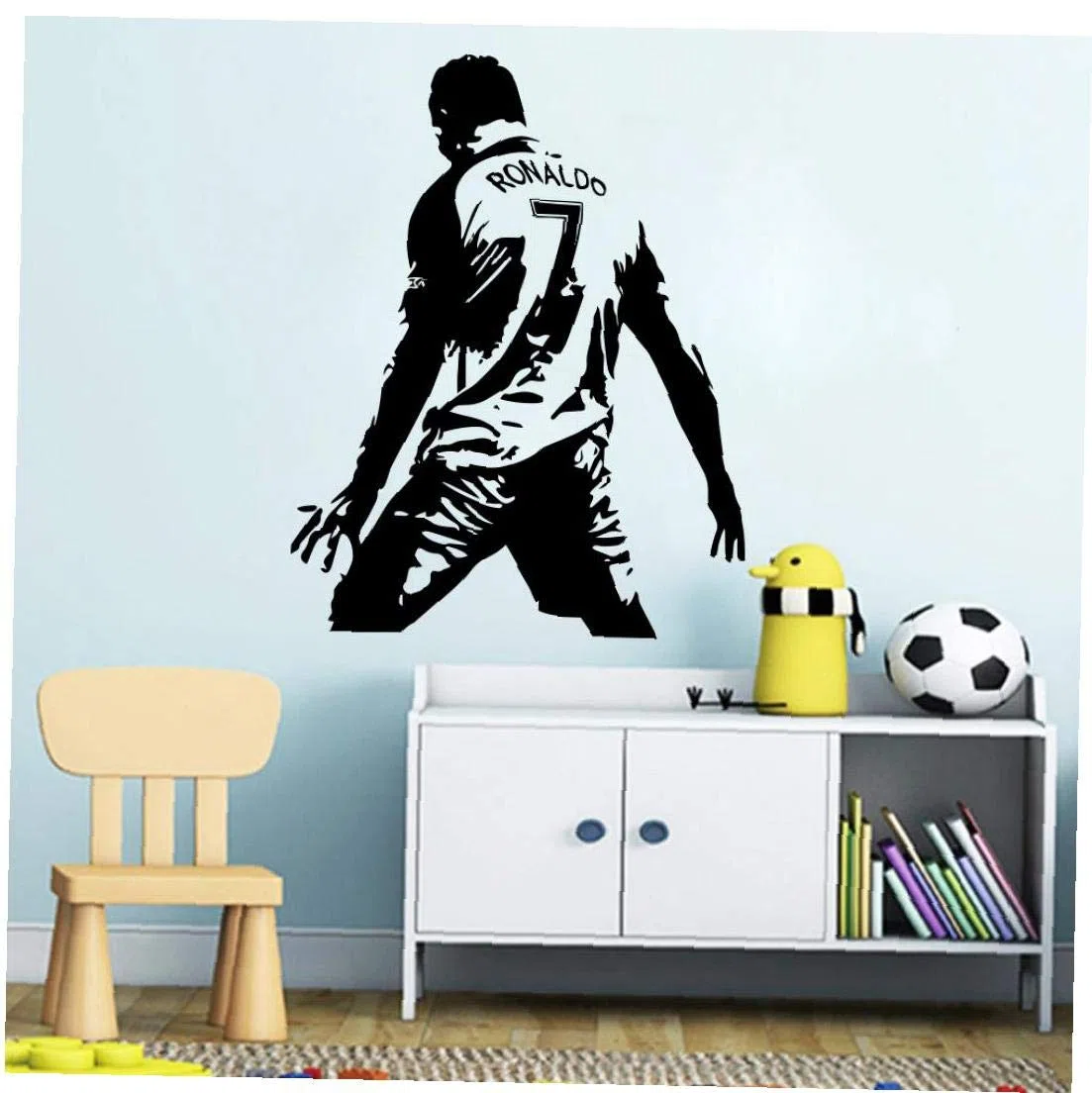 Ronaldo Cr7 Club De Fútbol Real Madrid Deporte Adhesivos De Pared Jugador De Fútbol Balón De Fútbol Jugar Al Juego De Vinilo Pegatinas Decoración