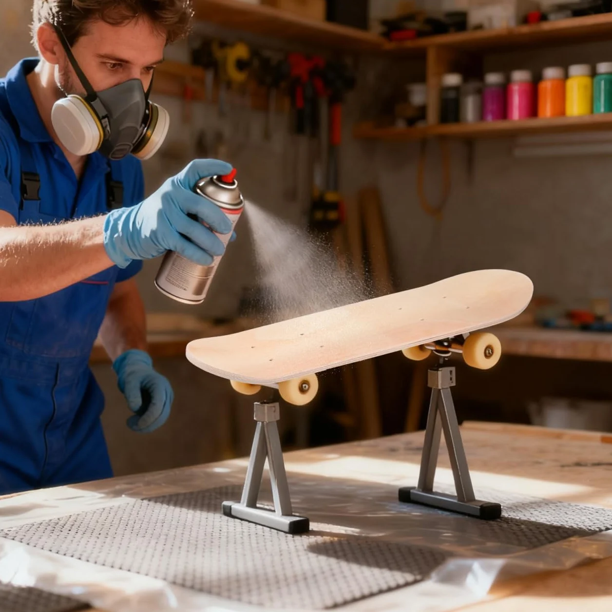 Tabla Skate para Pintar Deck De Monopatín DIY para Superficie Lisa para Graffiti Y Manualidades Resistente Y Duradera 43CM