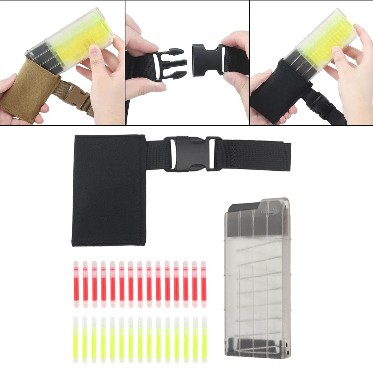 Leeadwaey Dispensador de luz táctico para colgar en la cintura, accesorios de paintball, color negro