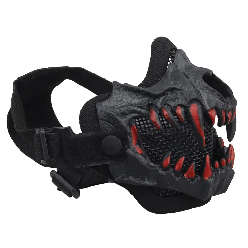 Peminkoo Máscara de Airsoft para Cosplay, máscara Multiusos de Media Cara, Correa Ajustable, Tocado Transpirable, Accesorios para Cosplay