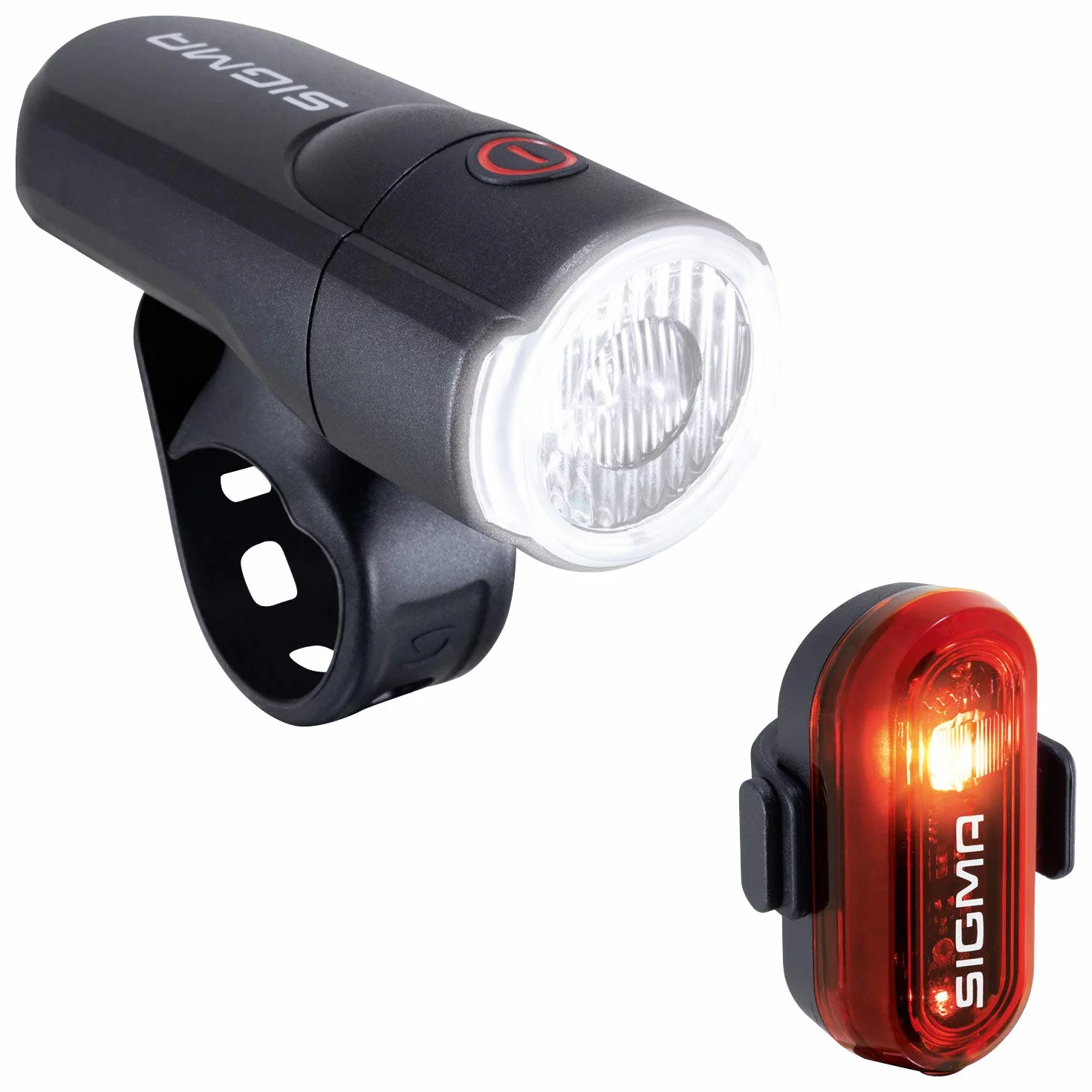 SIGMA Aura 30 & Curve | Kit de Luces de Bicicleta a Pilas | Montaje sin Herramientas | Protección antisalpicaduras | Luces de Bicicleta Delanteras + traseras