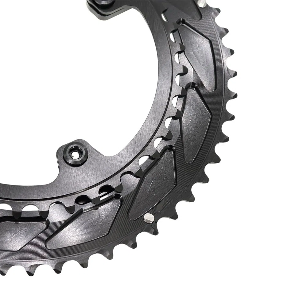 STONE - Platos Redondos 2X 110 BCD Compatible con Shimano (FC) Carretera y Rotor 4x110BCD Road Road CNC Aluminio 7075-T651, 4 Brazos, 5800 105, 6800 Ultegra, 9000 Dura Ace