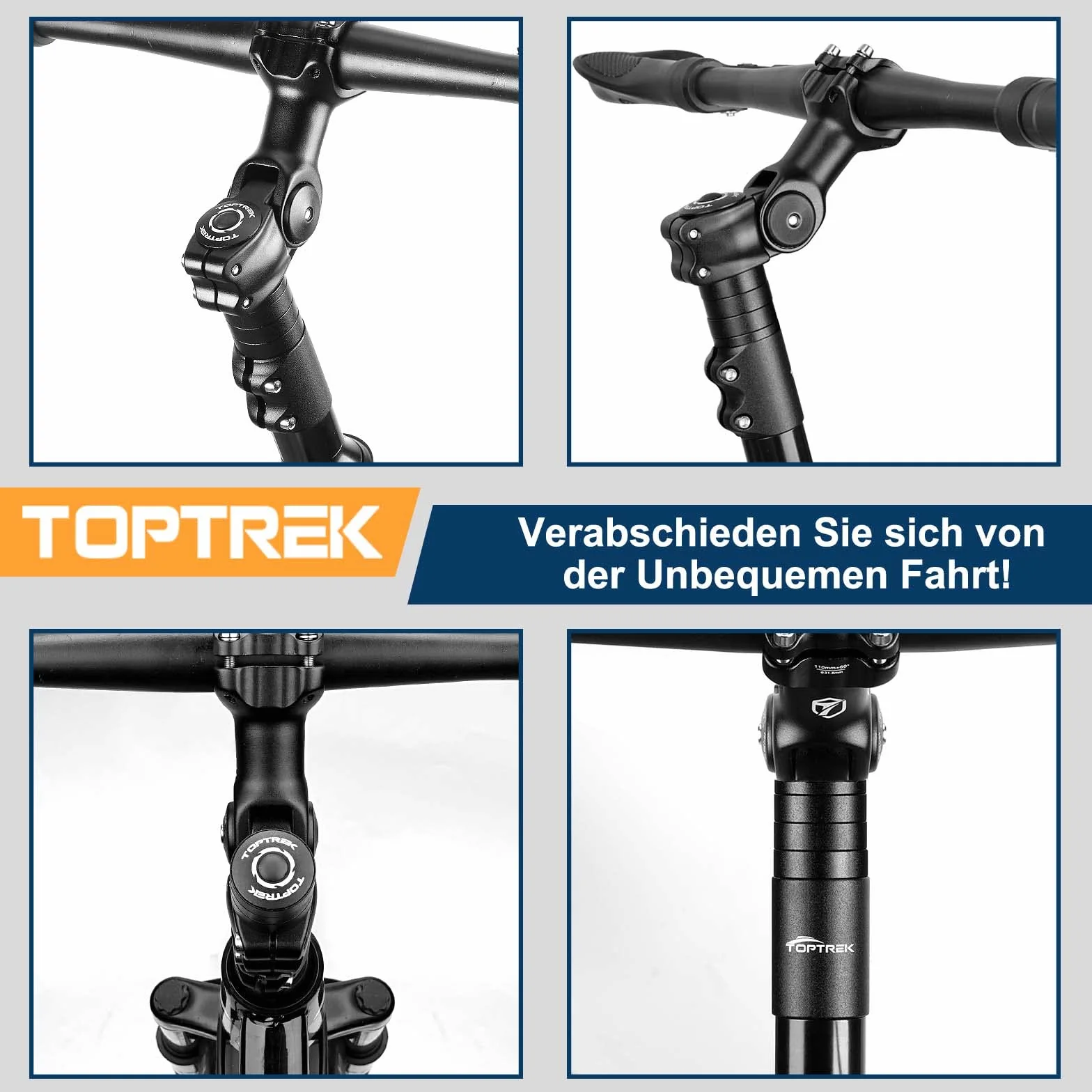 toptrek Elevador de manillar de bicicleta de 28,6 mm / 2,86 cm, elevador de manillar de bicicleta para la salud de la conducción, aluminio para bicicleta de montaña, bicicleta de carretera, bicicleta