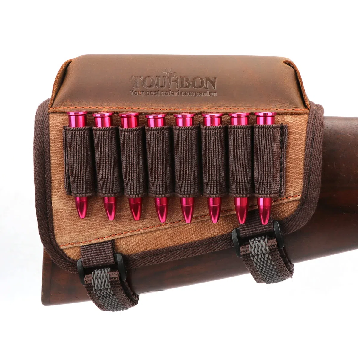 TOURBON Culata de Lona Encerada Resto de mejilla Estuche para Cartuchos de Rifle para diestros