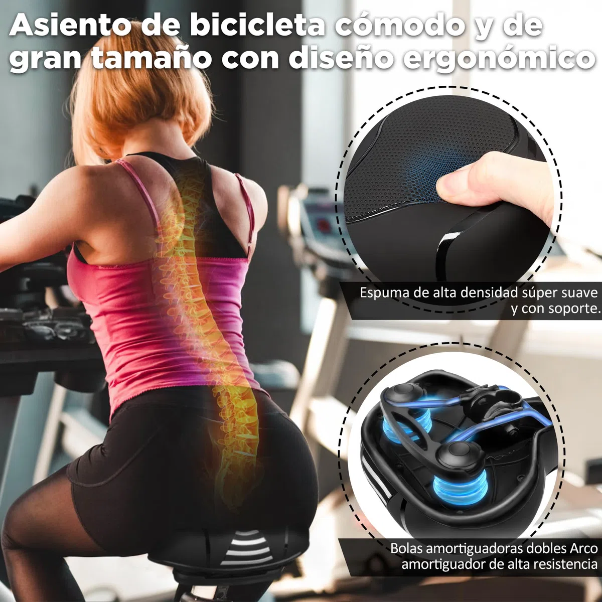 Homoto Sillín Bicicleta Cómodo con Gel, Asiento Antiprostático Hueco Transpirable Ergonómico para Hombre Mujer, para Bicicleta de Montaña, Carretera, Urbana