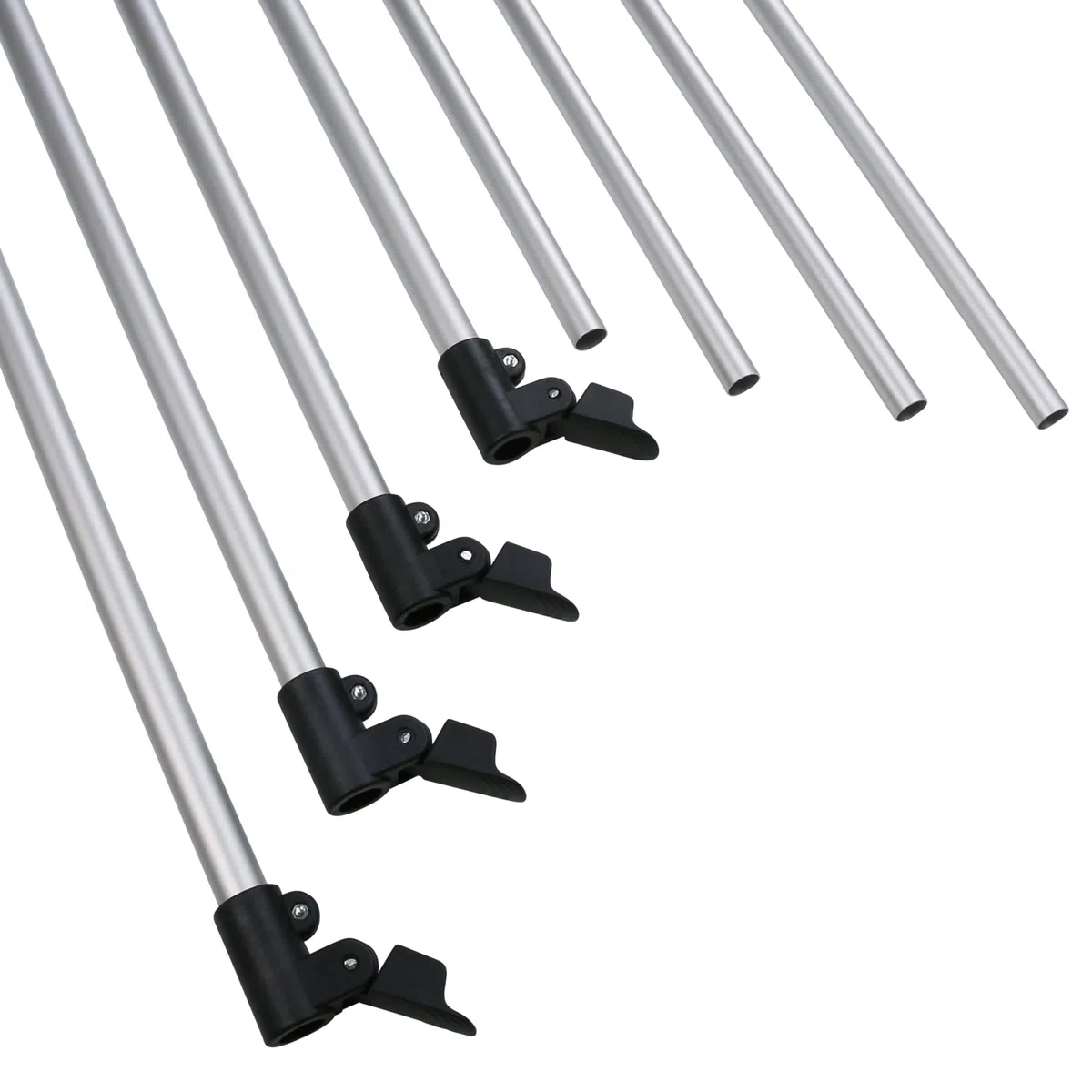 your GEAR Windbreak Pole Set - Barras telescópicas de aluminio para camping, protección visual y contra el viento, estable y fácil montaje - 100 a 180 cm