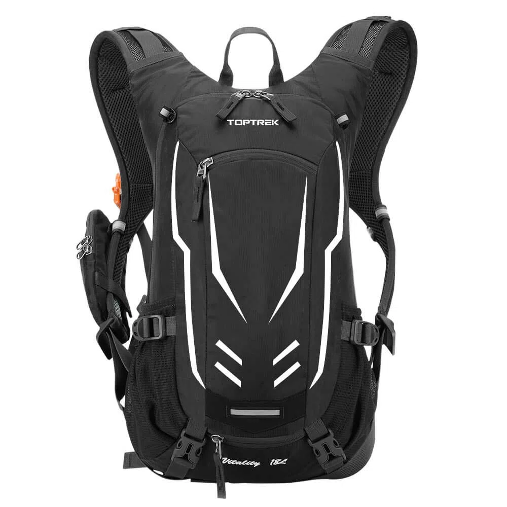 Toptrek - Mochila de Ciclismo de 18 l, Ultraligera con protección contra la Lluvia y Funda para Casco, Mochila de hidratación, Impermeable, Mochila de Ciclismo, Mochila de hidratación, para Hombre