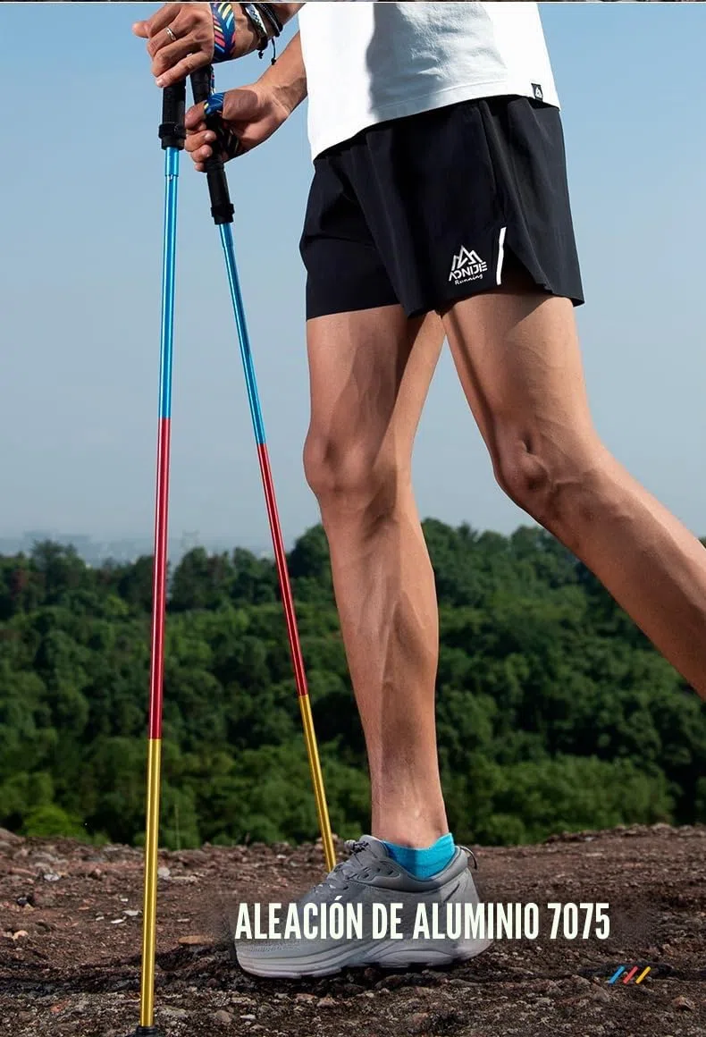 Bastones de trekking plegables ligeros de aluminio 110/120 cm ajustables Aonijie ultraligeros para bastones de correr