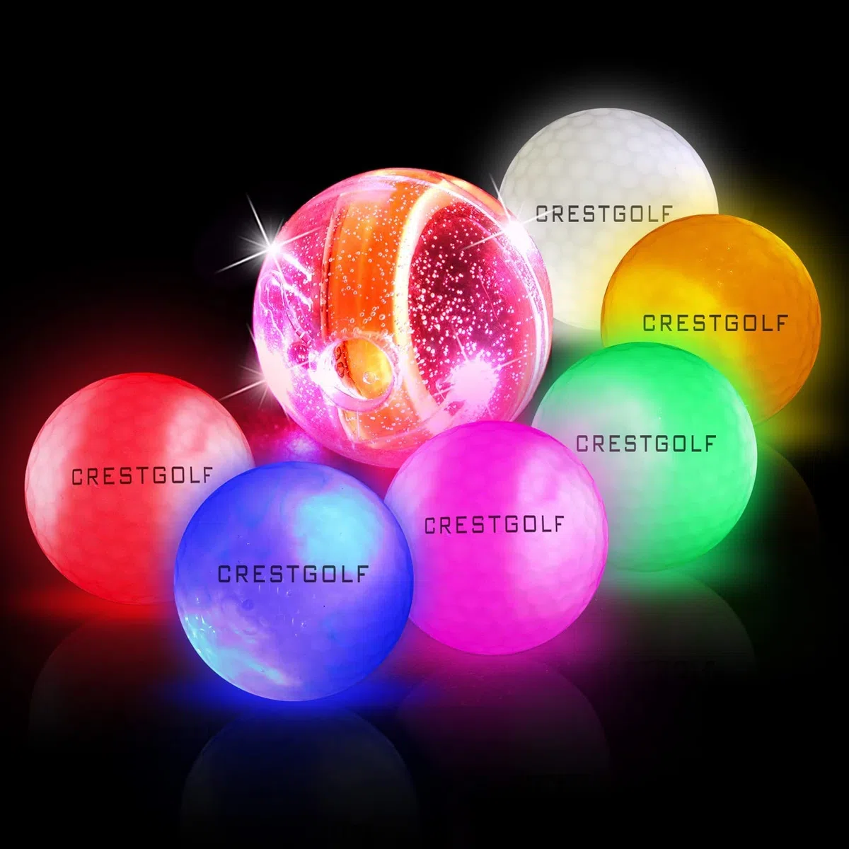 Kofull 6 bolas de golf LED para entrenamiento nocturno brillan en la oscuridad brillante Golf Flash Light Distance Balls Shooting (4 unidades o 6 unidades)