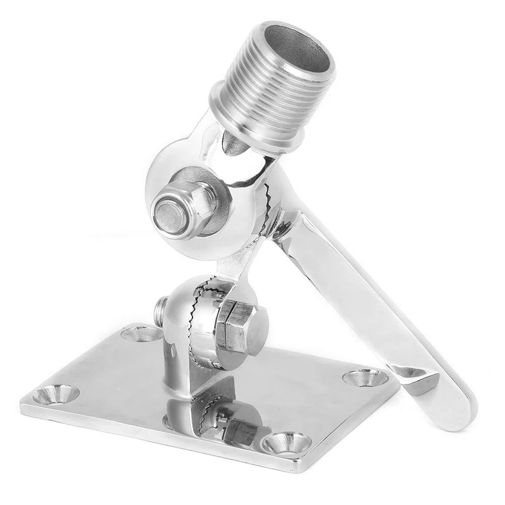 Fydun Soporte De Montaje De Antena De Barco, Soportes para Antenas VHF Marinas, Antena Talkie De Acero Inoxidable, Soporte De Base Ajustable