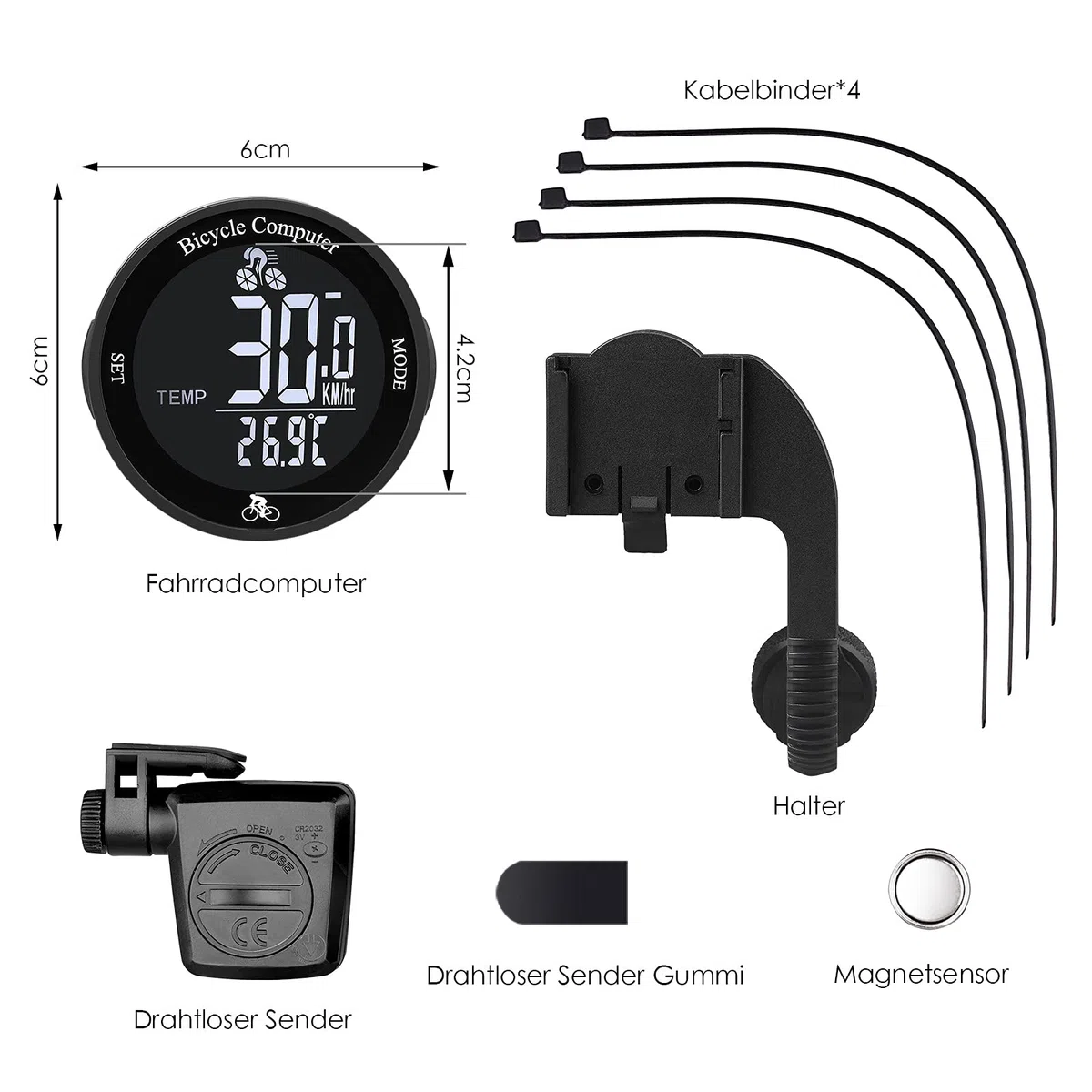 MONTOP Cuentakilómetros Bicicleta Inalambrico, Impermeable Cuentakilometros Bicicleta Spinning, Velocímetros Bicicleta Inalámbrico con Retroiluminación de Pantalla LCD, Ciclocomputador Bici Montaña