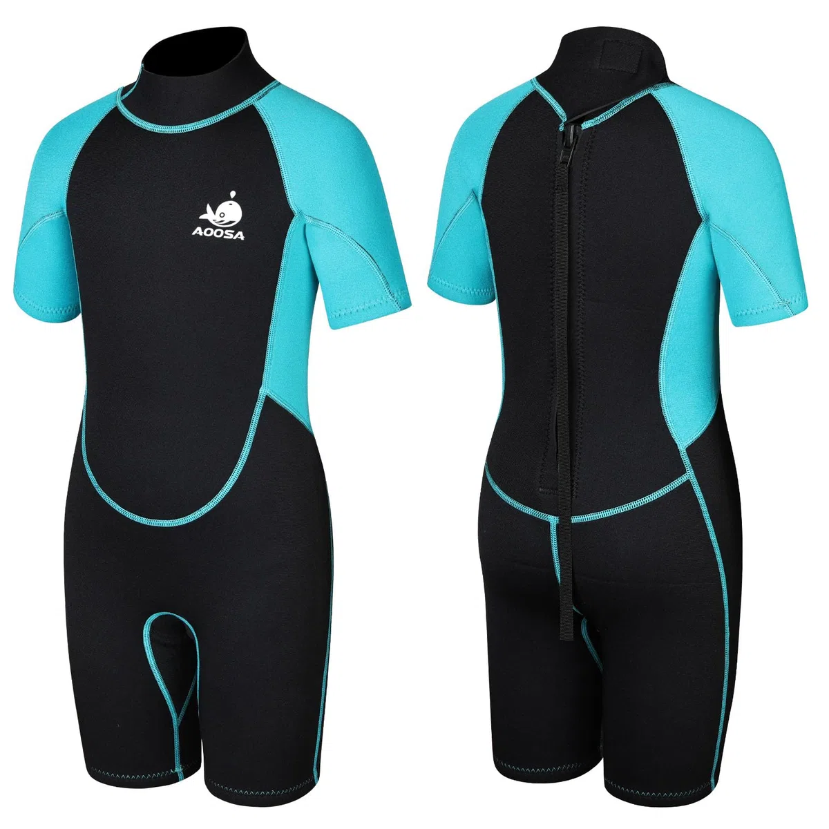 Traje de Neopreno para Niños y Niñas, 2.5mm Neopreno Niño con Cremallera Trasera, Traje de Agua para Deportes Acuáticos, Natación, Esnórquel, Surf y Buceo