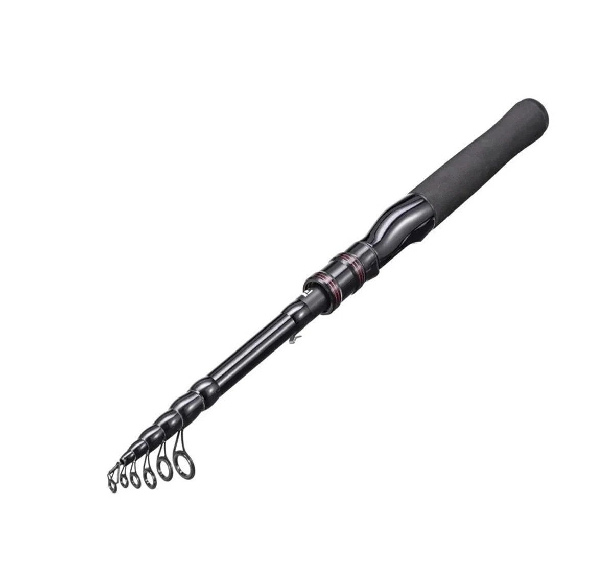 Caña de pescar telescópica de fibra de carbono con señuelo, caña de pescar portátil for baitcasting, caña giratoria de 1,5 m, 1,8 m y 2,1 m, aparejos de pesca for lubina, lucio y pesca de lubina(Spinn