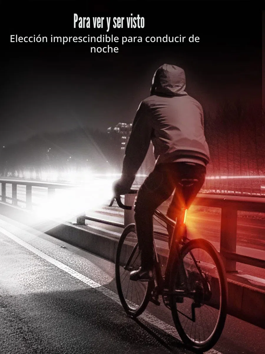 Luces Bicicleta Delantera y Trasera, UNBON Luz Bicicleta LED Potente Recargable USB 5 Modos Impermeable IPX5 Luz Delantera Trasera para Bicicleta MTB