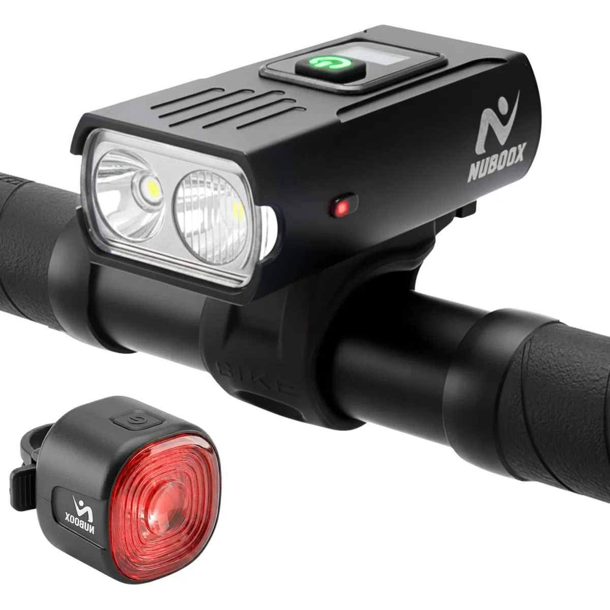 Luces Bicicleta Delantera y Trasera USB Recargables - Kit Potente: Luz Frontal LED 1000 Lúmenes con Pantalla Digital y Foco Trasero IP66. Linterna Bici MTB, Carretera y Patinete Eléctrico
