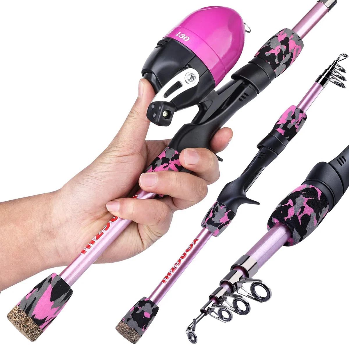 Sougayilang Kids Fishing Rods,Portable Telescopic Fishing Rod and Reel Combo, with Fishing Line Lures Spincast Fishing Tackle Bag for Youth, Girls and Boys Traveling Kid Fishing Pole