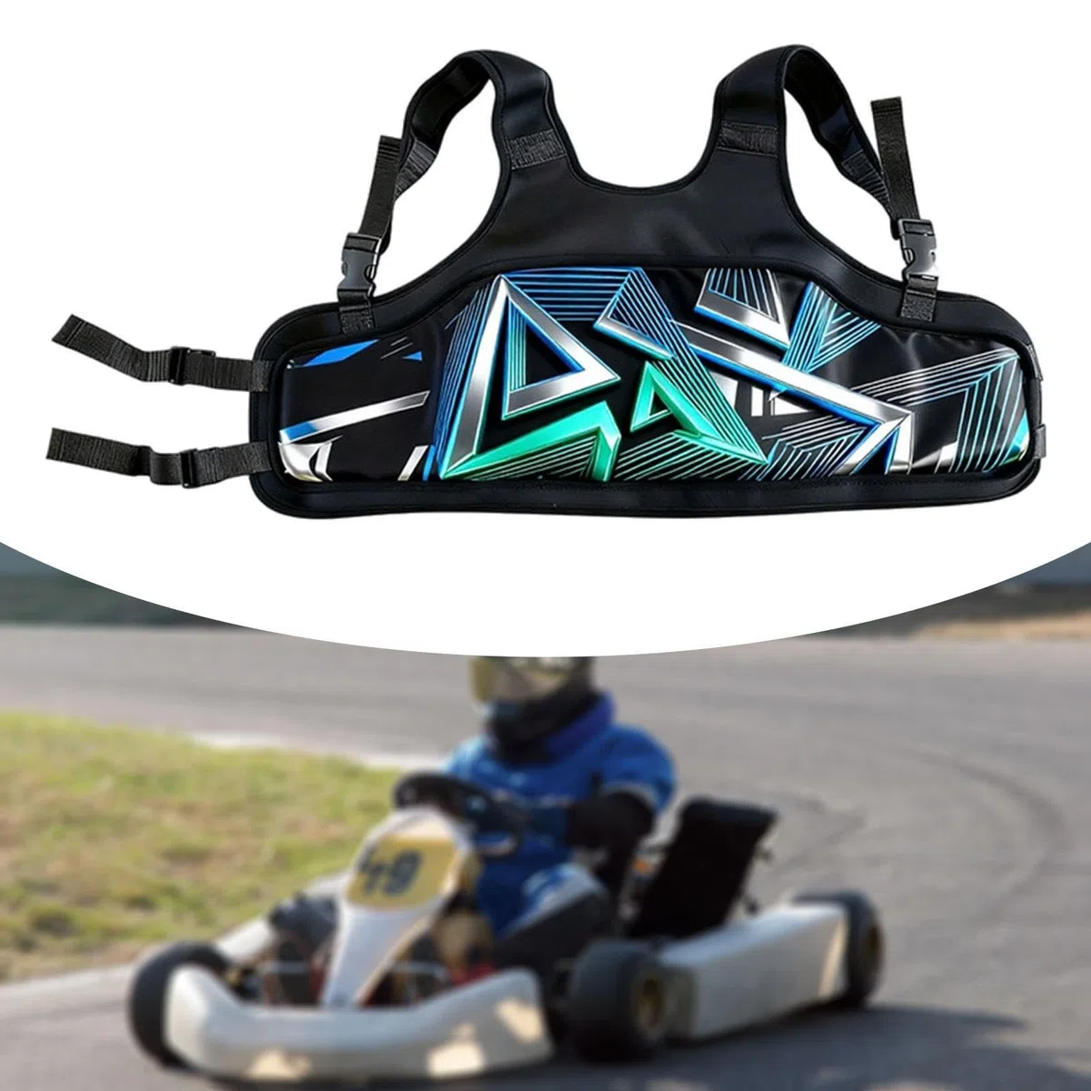 Protector de Costillas para Karting, Cómoda Y Ligera para El Pecho, Azul