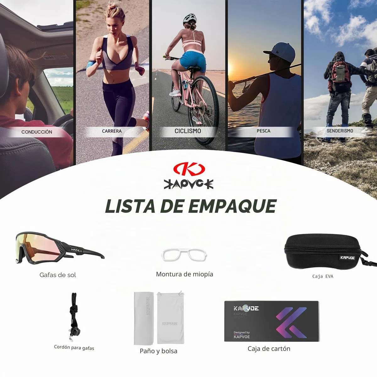 KAPVOE Gafas de Ciclismo Fotocromáticas con TR90 Gafas de Sol Deportivas Mujeres Hombres Running Transparente MTB Accesorios de Bicicleta K9408