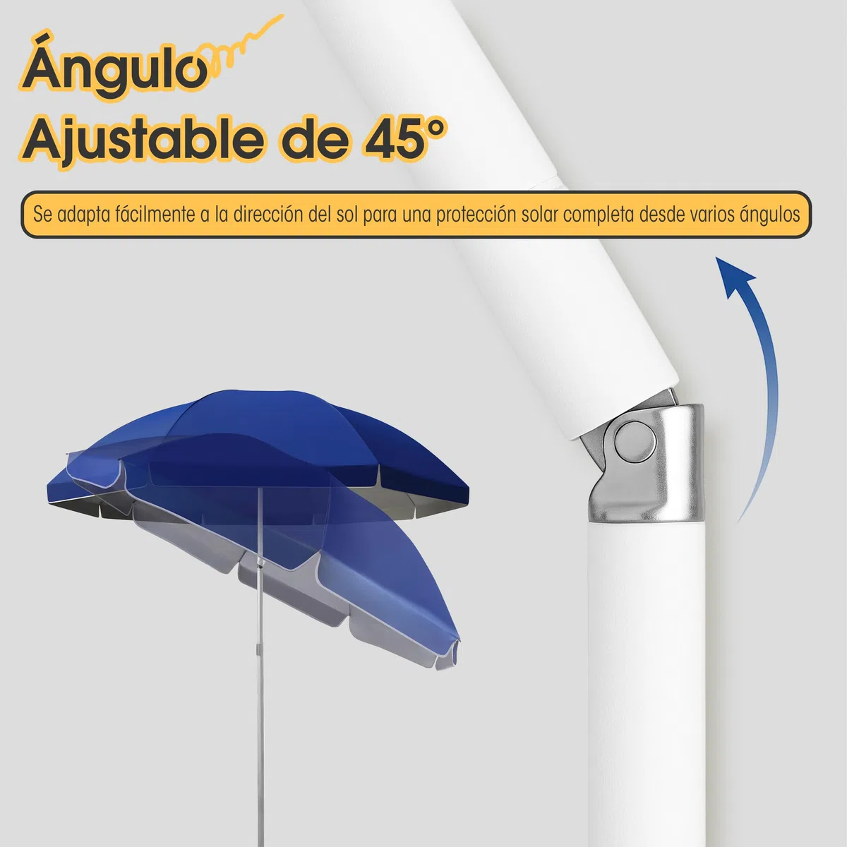 BESCH Sombrilla de Playa 140-200cm Antiviento Impermeable Protección Solar Octagonal - Sombrilla Parasol para Terraza, Playa, Patios, Jardines