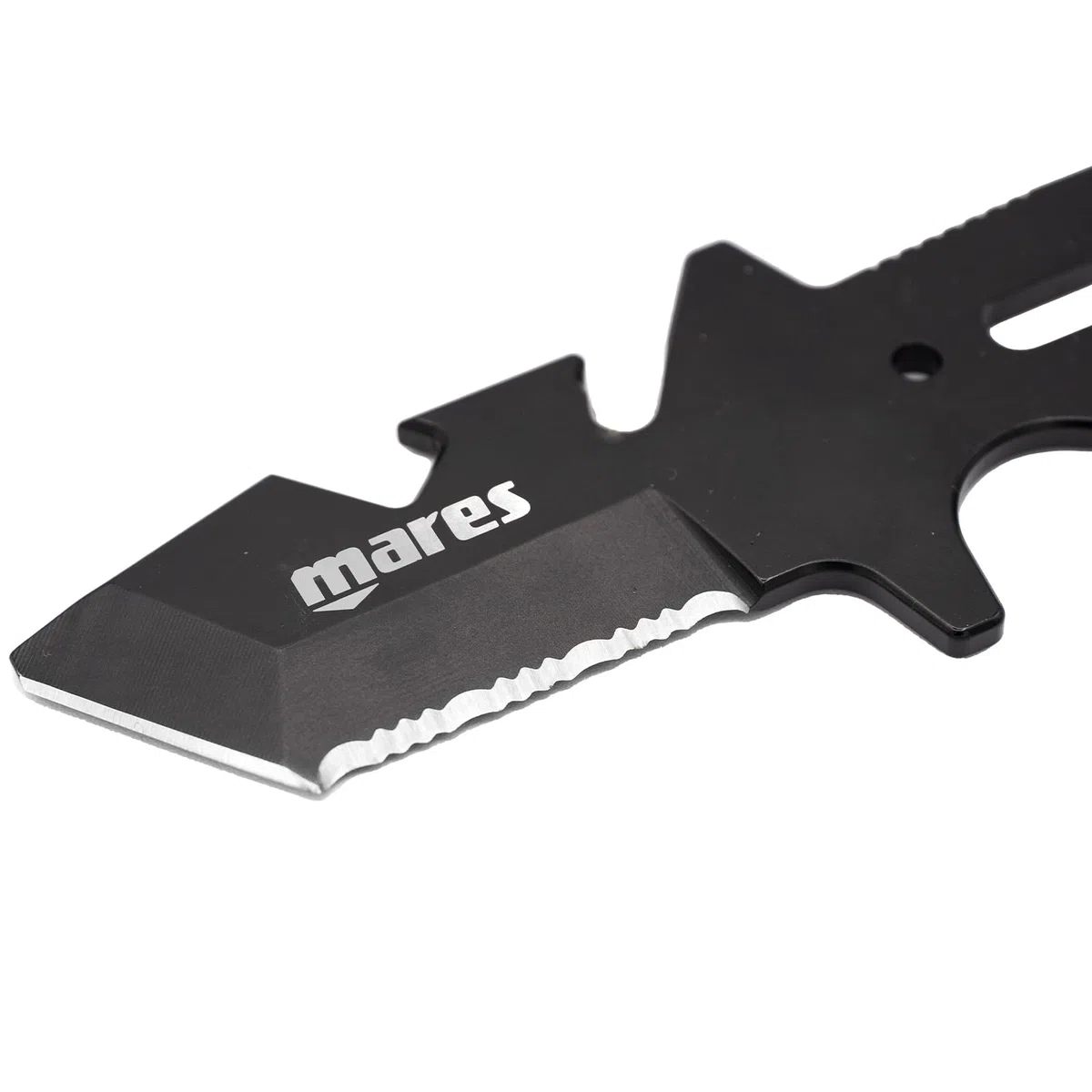 Mares Neutron - Cuchillo de buceo de acero inoxidable de 137 mm de largo, funda con trabillas y correas incluidas