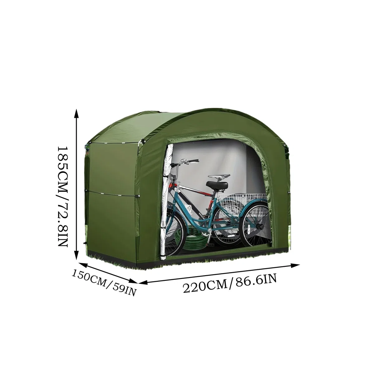 Tienda De Almacenamiento Para Bicicletas Cobertizo Organizador Impermeable | Accesorios De Guardado Para Equipo De Césped, Piscina, Jardín Y Camping