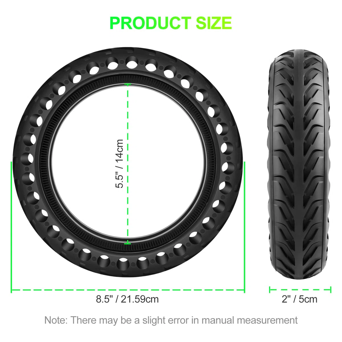 BANGTING 2PCS 8.5 Pulgadas Ruedas Macizas para Patinete Electrico, 8 1/2 x2 Neumáticos de Reemplazo, 50/75-6.1 Rueda de Repuesto Para Xiaomi Pro 2 / M365 / M365 Pro / 1S / 3/3 Lite/Essential