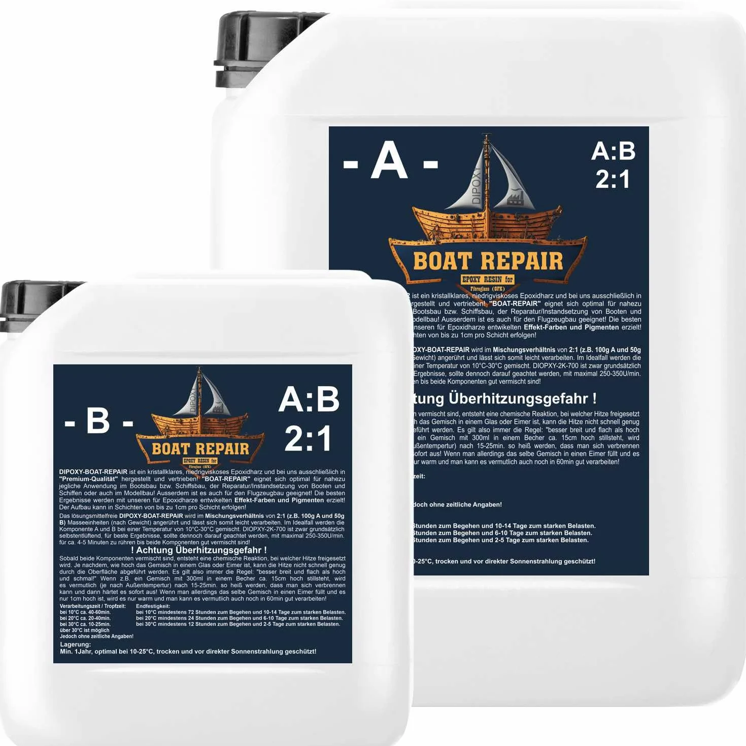 Resina epoxica para reparación y construcción de barcos, coches, aeronáuticas y modelismo, 2,25 kg