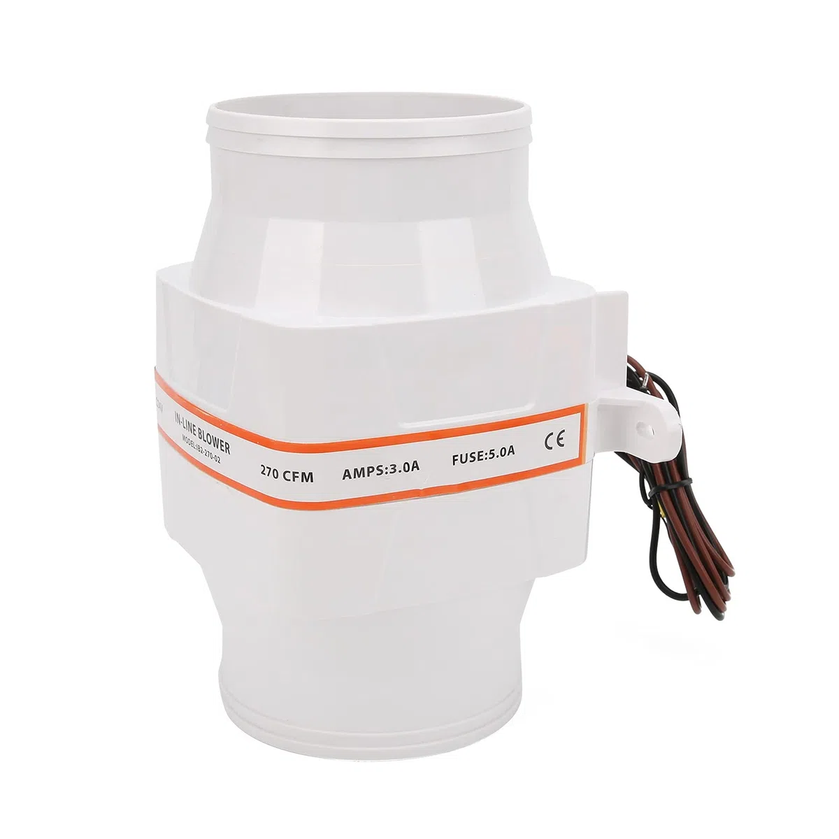 Soplador de Aire de Sentina, Soplador de Aire de Barco de 24 V, Ventilador de 6 Aspas, Blanco, 4 Pulgadas, 270 CFM para para Sentina para Compartimento de Motor para Cocina