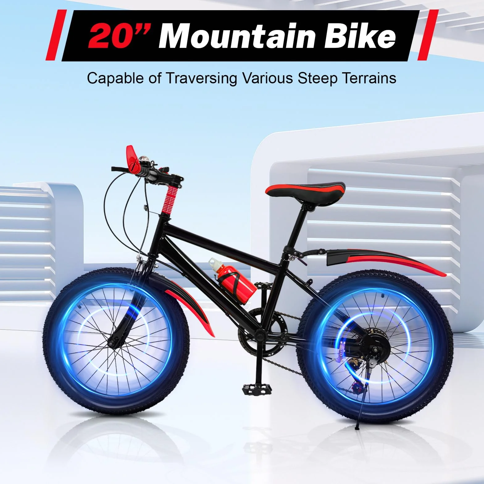 Bicicleta de montaña plegable de 20 pulgadas, 6 marchas, bicicleta de montaña con doble suspensión, marco ligero, bicicleta de montaña, plegable, para adultos, deportes al aire libre, ciudad