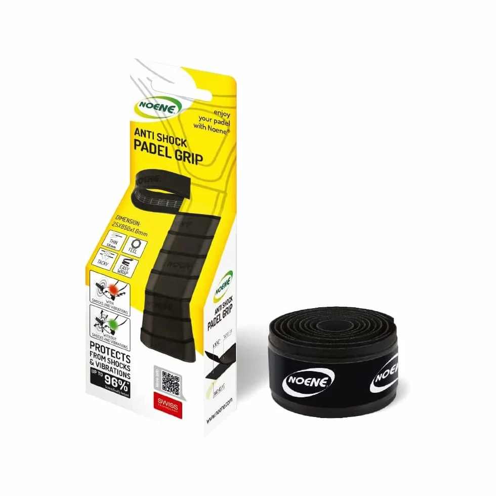 Noene Padel Grip - Cinta de Agarre antigolpes, Ancho 25 mm x Largo 850 mm x Grosor 1,6 mm.