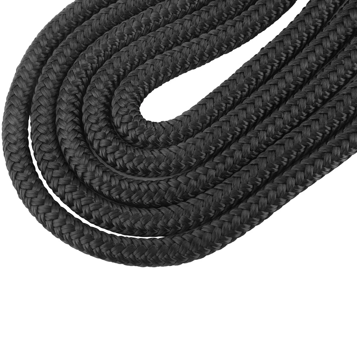 FreeTec Línea de Amarre de Nylon para Guardabarros de Barco con Ojo de 15 mm de Diámetro y 7 m de Largo, Negra