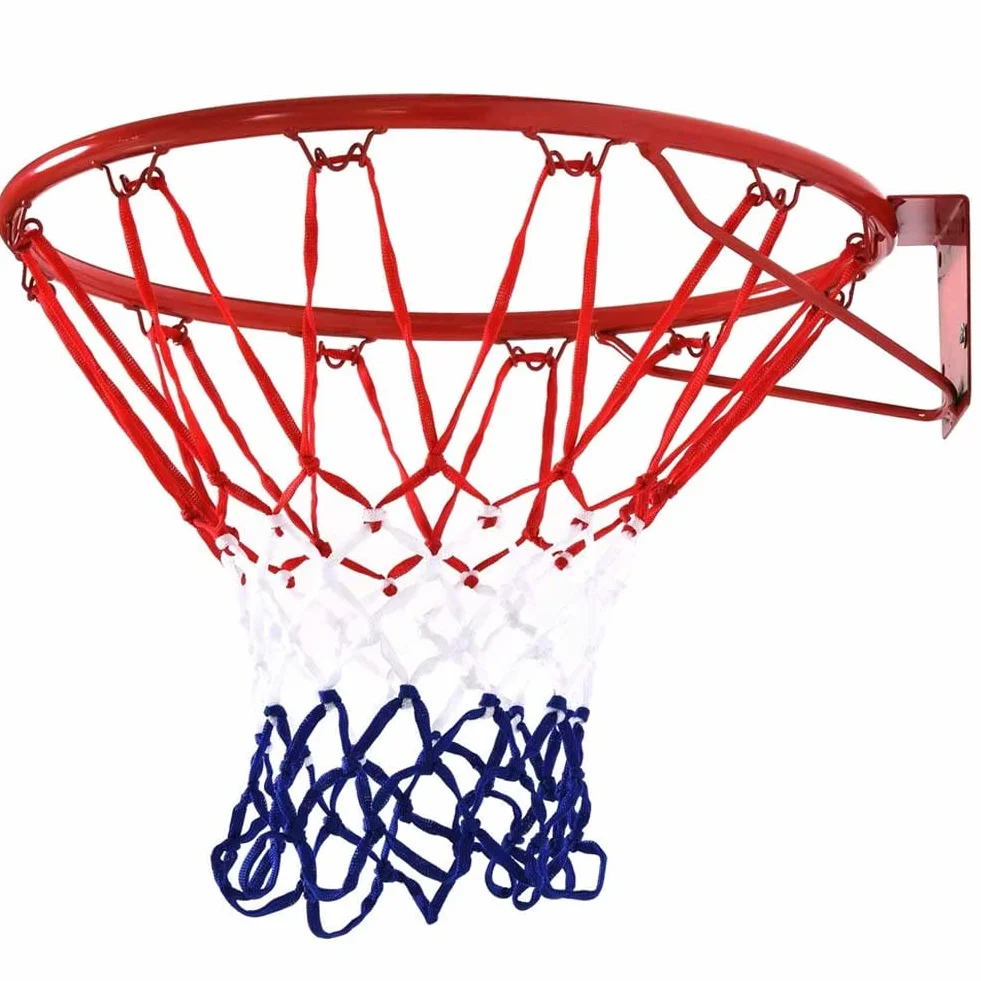Bakaji Cesta de Baloncesto - Bola - Canasta reglamentaria de Pared - Tablero - Anillo de Metal con Red de Nailon - Diámetro 45 cm - Exterior - Kit de Montaje Incluido - Juego Deportivo
