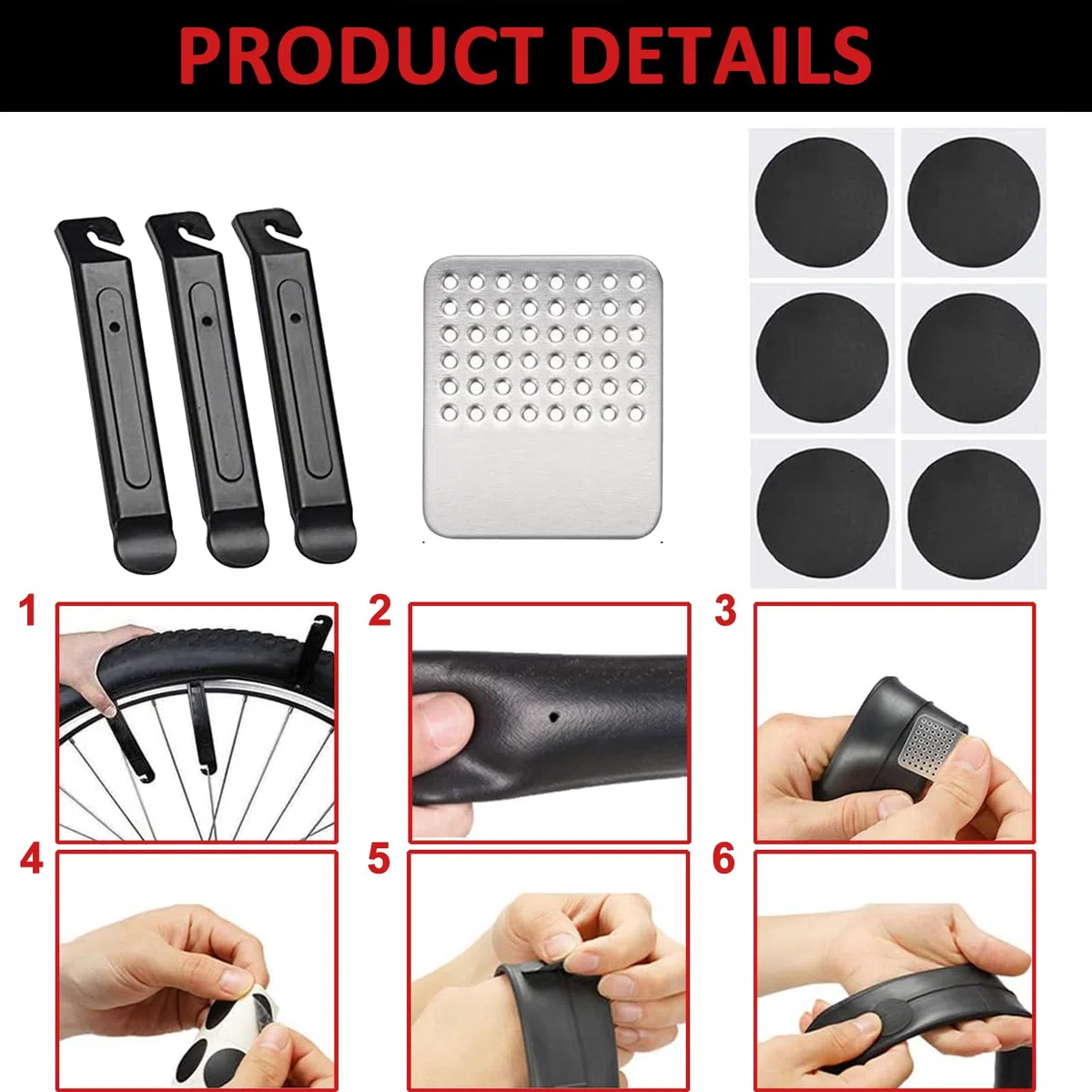Bolsa de Sillín para Bicicleta con Herramientas Multifunción, 16 en 1 Kit Reparación de Pinchazos.