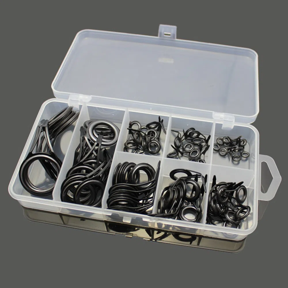 Do-cooler 75pcs Anillas para Cana de Pescar, Guía de Anillo de cerámica, Kit Reparacion Canas de Pesca, Mar Caña Guía Tip Set Reparación Kit Caña De Pescar Piezas De Acero Inoxidable