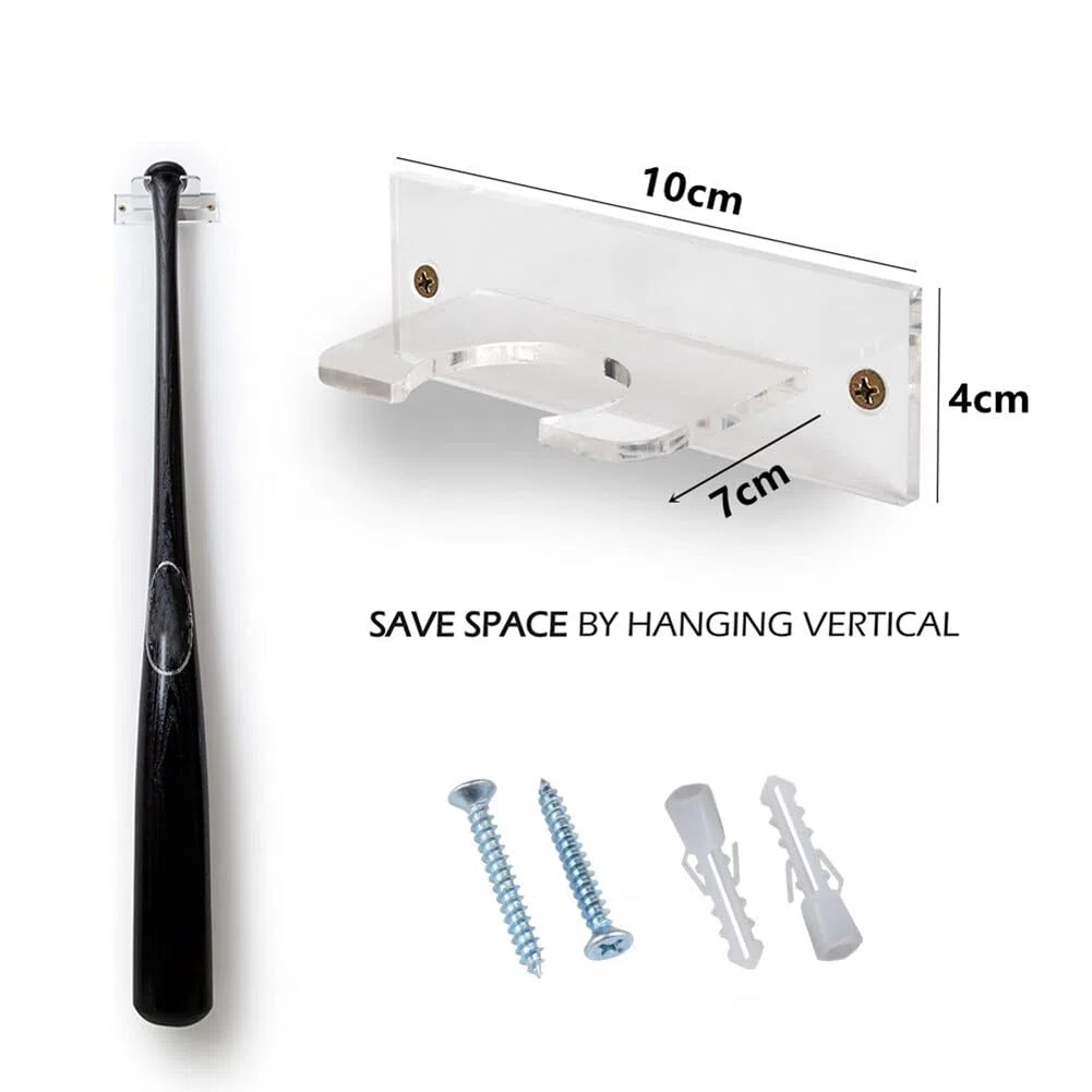 1 soporte para bate de béisbol, soporte de pared para bate de béisbol, soporte para bates de béisbol, estante de exhibición de bates de sóftbol