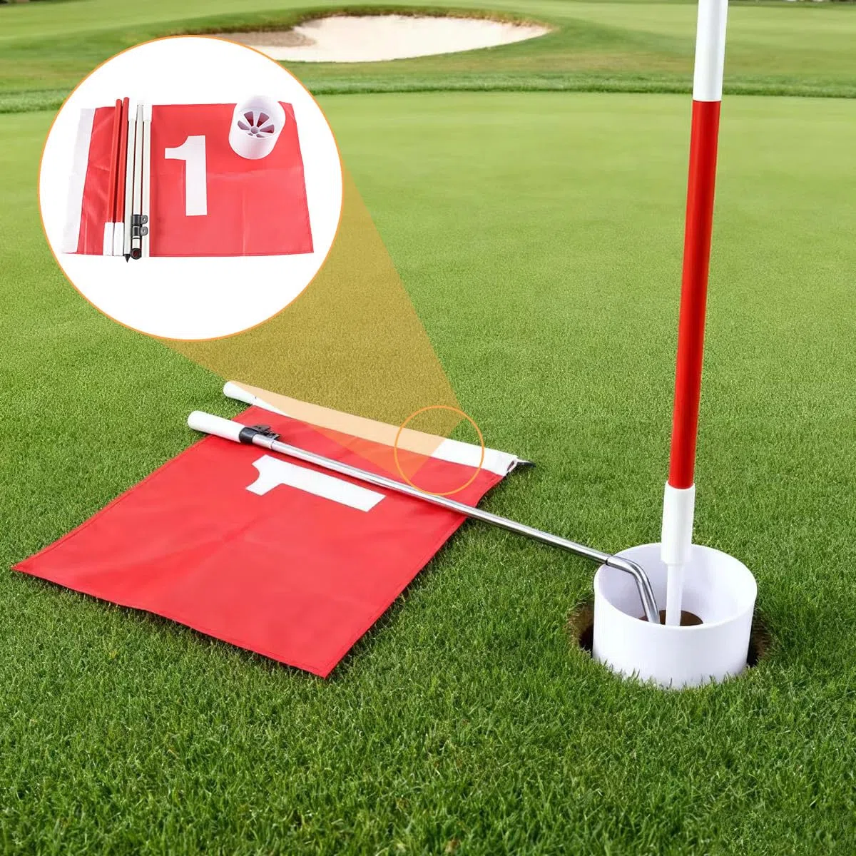 Ausi Bandera De Golf, Hoyos De Golf Y Banderas Para Jardín, Patio, Putting Green, Copa De Hoyo Y Bandera