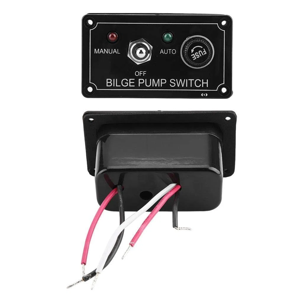 Interruptor De La Bomba De Achique, Indicador Led De 12 V Dc Panel Del Interruptor De La Bomba De Achique Manual/Apagado/Automático Para Barco Marino