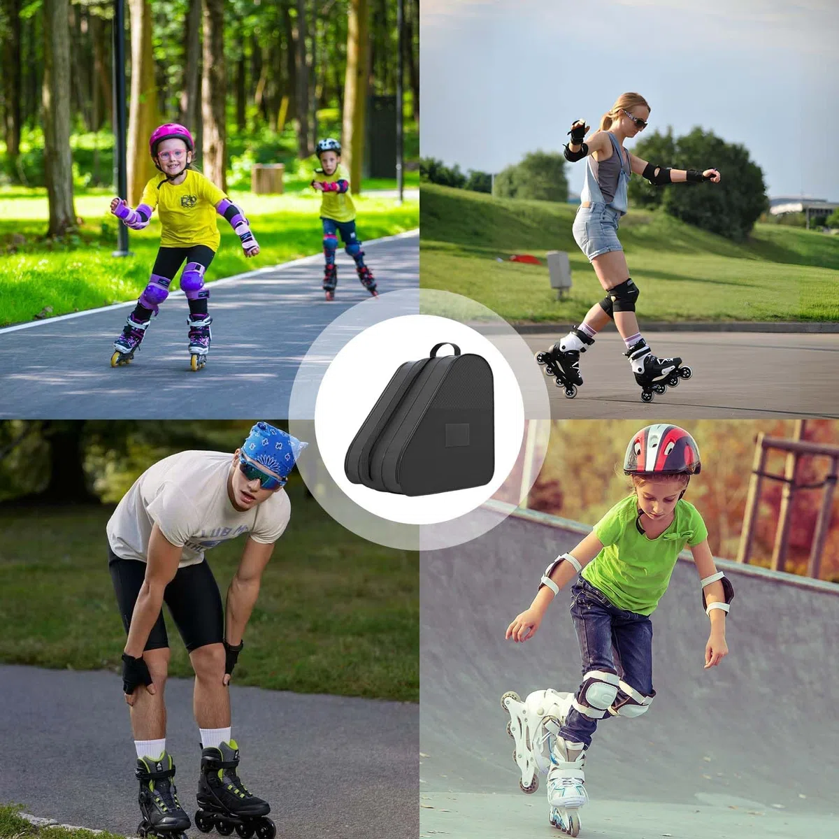 Bolsa para Patines en línea,Tres Capas,Bolsa para Patines de Ruedas,Bolsa para Patinadores,Bolsa para Patines para Adultos,Bolsa para Patines de Hielo,Adecuado para Patines y Patines de Hielo