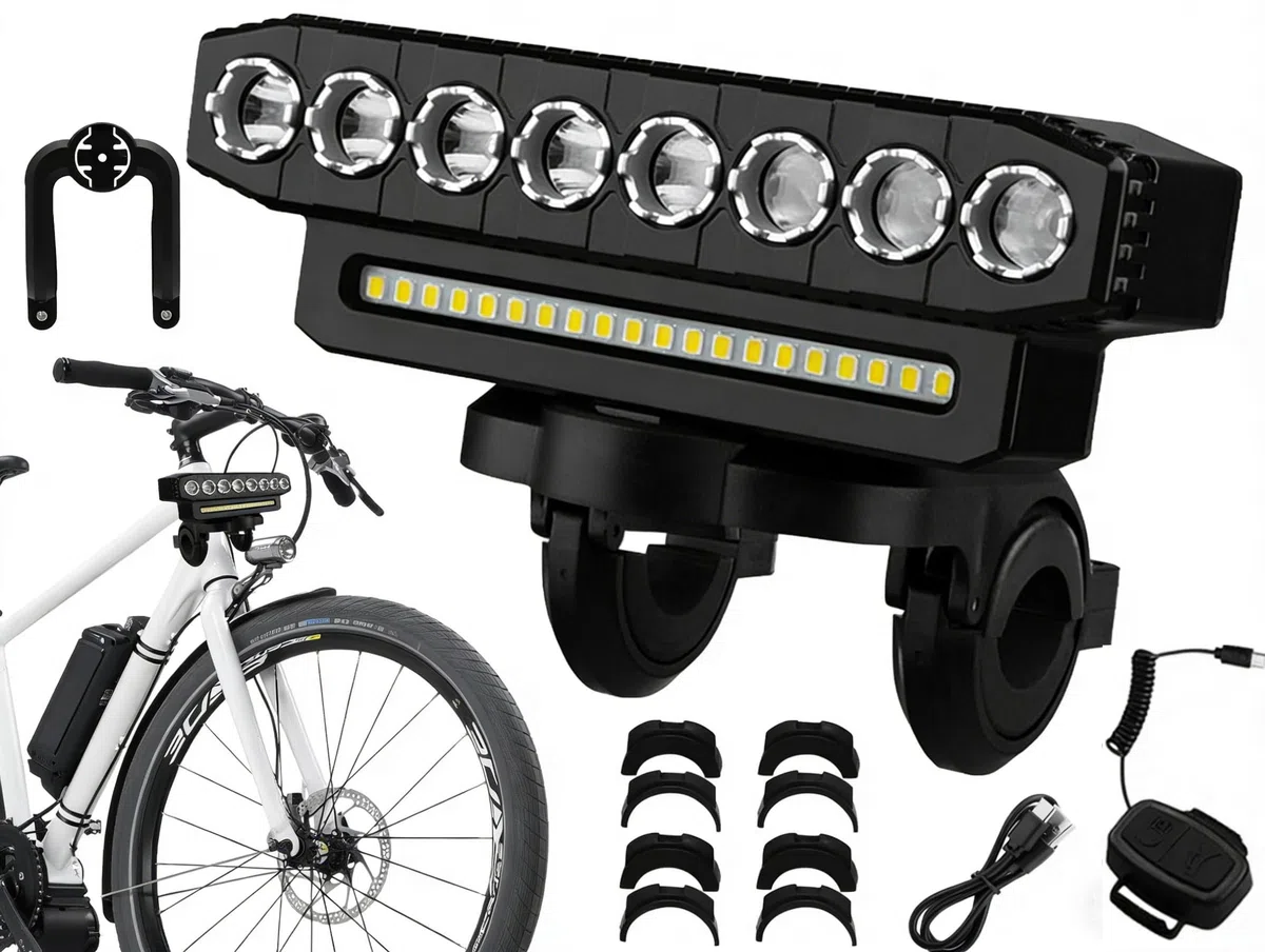 Genérico Luz Bicicleta Delantera, Bocina 130 Db, Recarga USB, 6 Modos De Luz, Luz Delantera Bicicleta Potente Led,Impermeable Y PortáTil — para Ciudad Y Aventuras